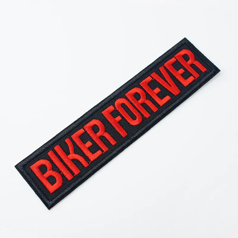 BIKER... Dimensioni: 13x3.1cm panno ferro sulla toppa Badge distintivi ricamati toppe per bambini astratte per adesivi per vestiti 0119