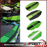 For Kawasaki Black/Green Motocross MX Ribbed Traction Seat Cover Pad for KX85 KX112 KX100 KX65 KXF450 KX125 KXF250 KX KXF KLX