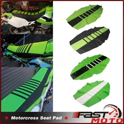 For Kawasaki Black/Green Motocross MX Ribbed Traction Seat Cover Pad for KX85 KX112 KX100 KX65 KXF450 KX125 KXF250 KX KXF KLX