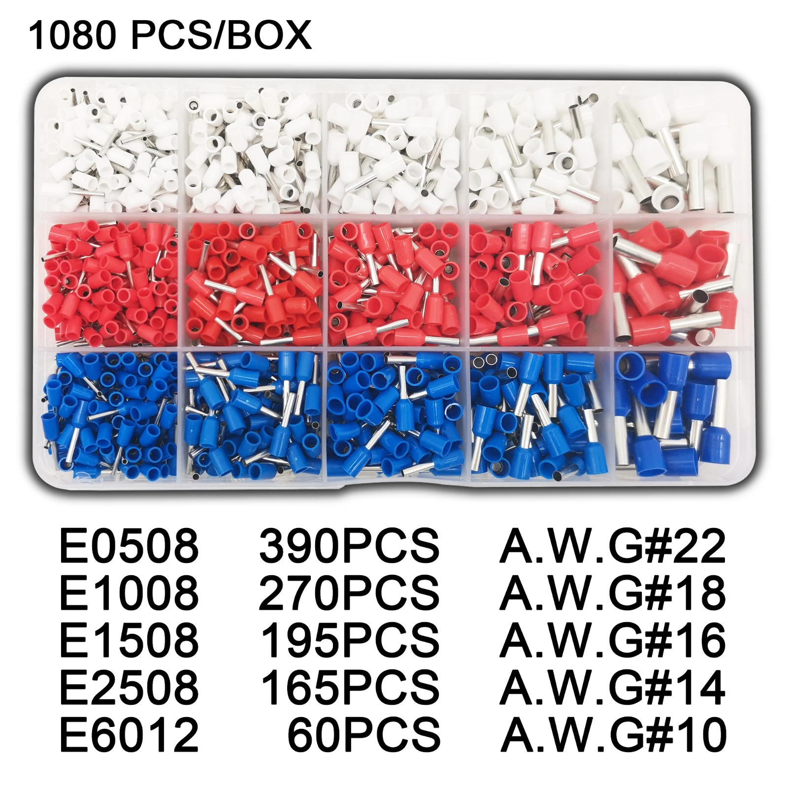 Tubular Terminal Verschiedene Stile Box-verpackt Elektrische Rohr Ferrule Terminal Isolierte Draht Stecker Crimpen Kit Set