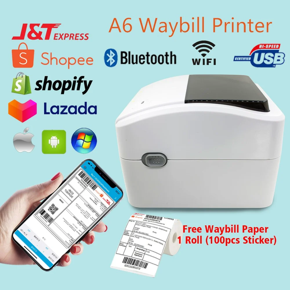 

TEKLEAD 4 Inch Thermal Shipping Label Printer Width 25-115mm Barcode Printer Support QR Code ePacket Express Waybill