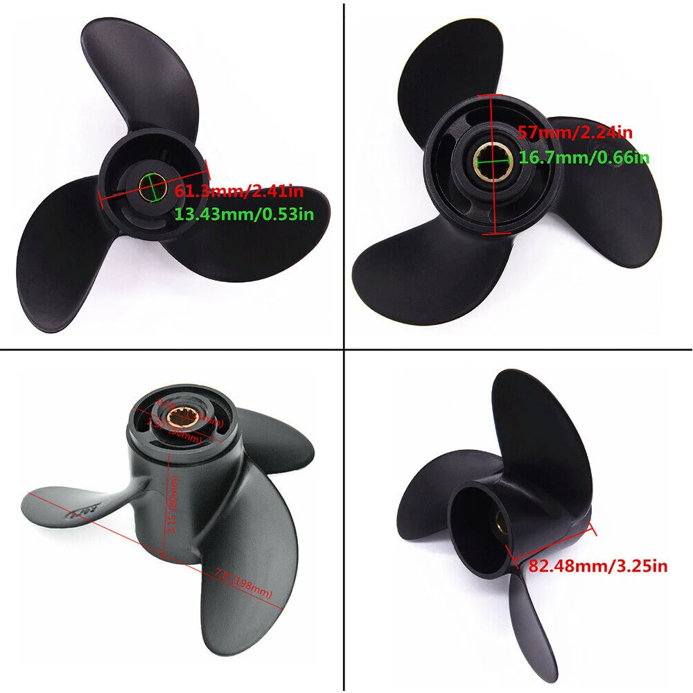 Boat Propeller 7.8x8 for Mercury Outboard Motors 2-Stroke 5HP 48-812950A02 /Tohatsu/Nissan 4HP 5HP 6HP 3R1-W64516-0 3R1W645160M