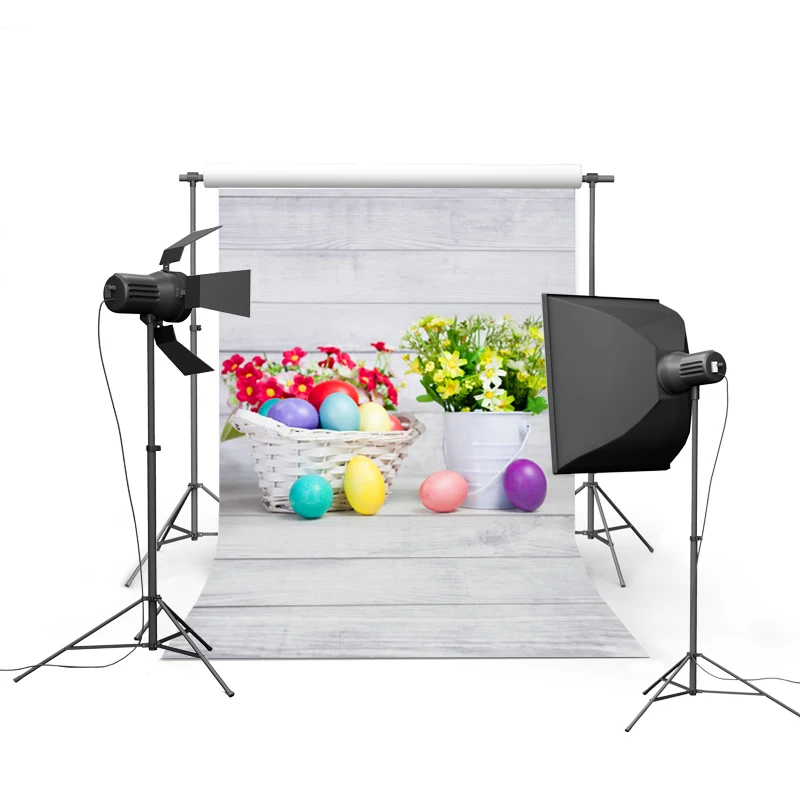 

Retro wood-board photo backgrounds vinyl Easter day photographic backdrops of kids photo studio accessories photophone GE-044