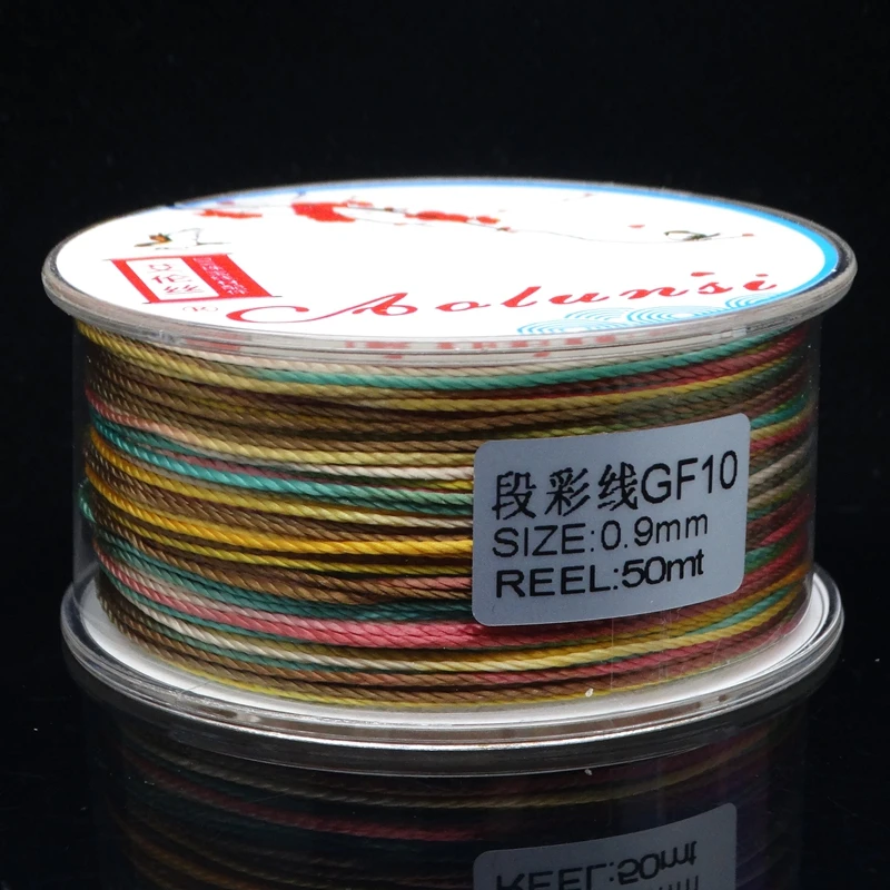 About 0.9mm thick Gradation dyeing strand Multicoloured line Cotton nylon line DIY Knit bracelet thread inelasticity cord