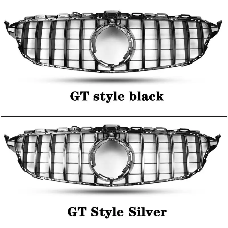 GT Style Grille Black silvery For E Class W213 E200 E260 E300 E400 E320 E350 2016-2020 Sedan Front Racing Grille Sport Bumper