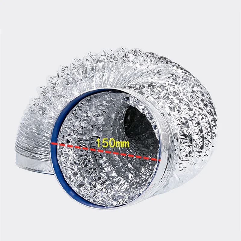 1.5/2M Ventilator Pipe Aluminum Steel Wire Air Ventilation Hose Flexible Exhaust Duct for Bathroom Kitchen Vent Tube Accessories