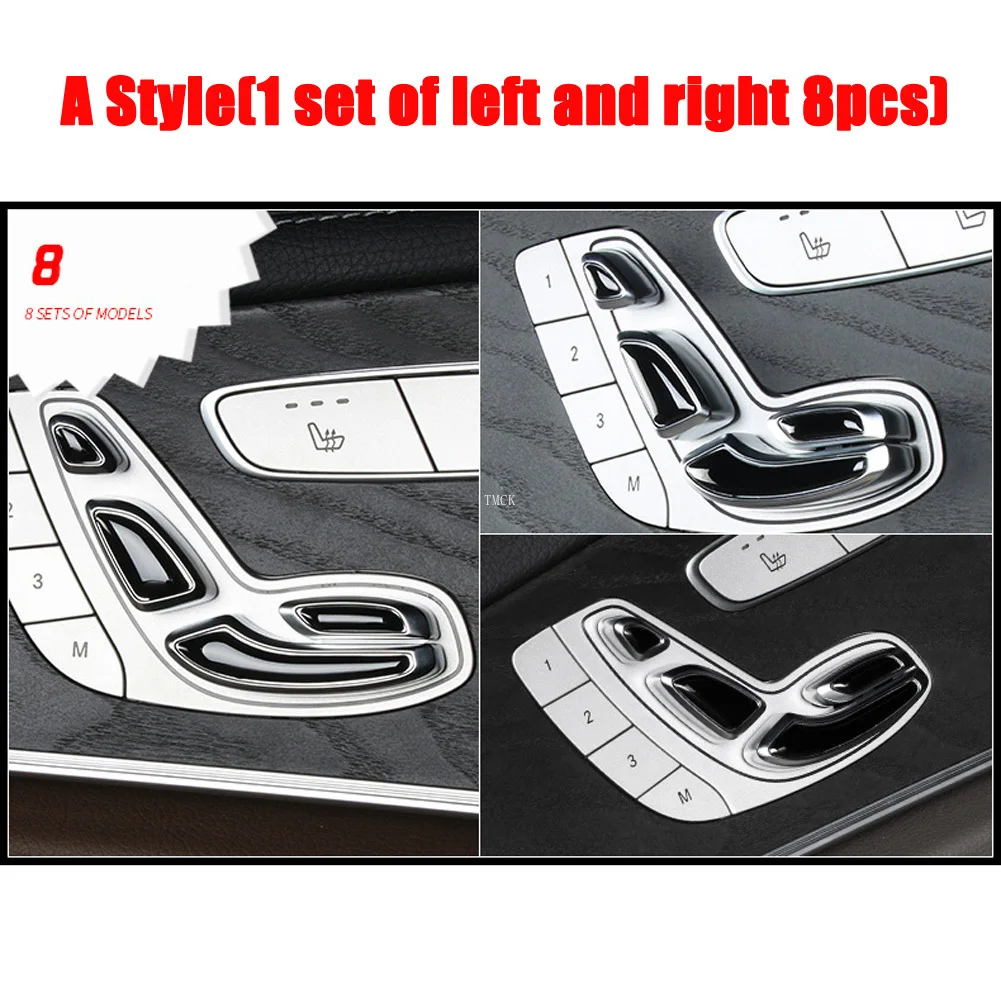 For Mercedes Benz E Class W213 E200 E300 C Class W205 GLC X253 Car Accessories Door Seat Adjustment Button Cover Trim 2 Styles