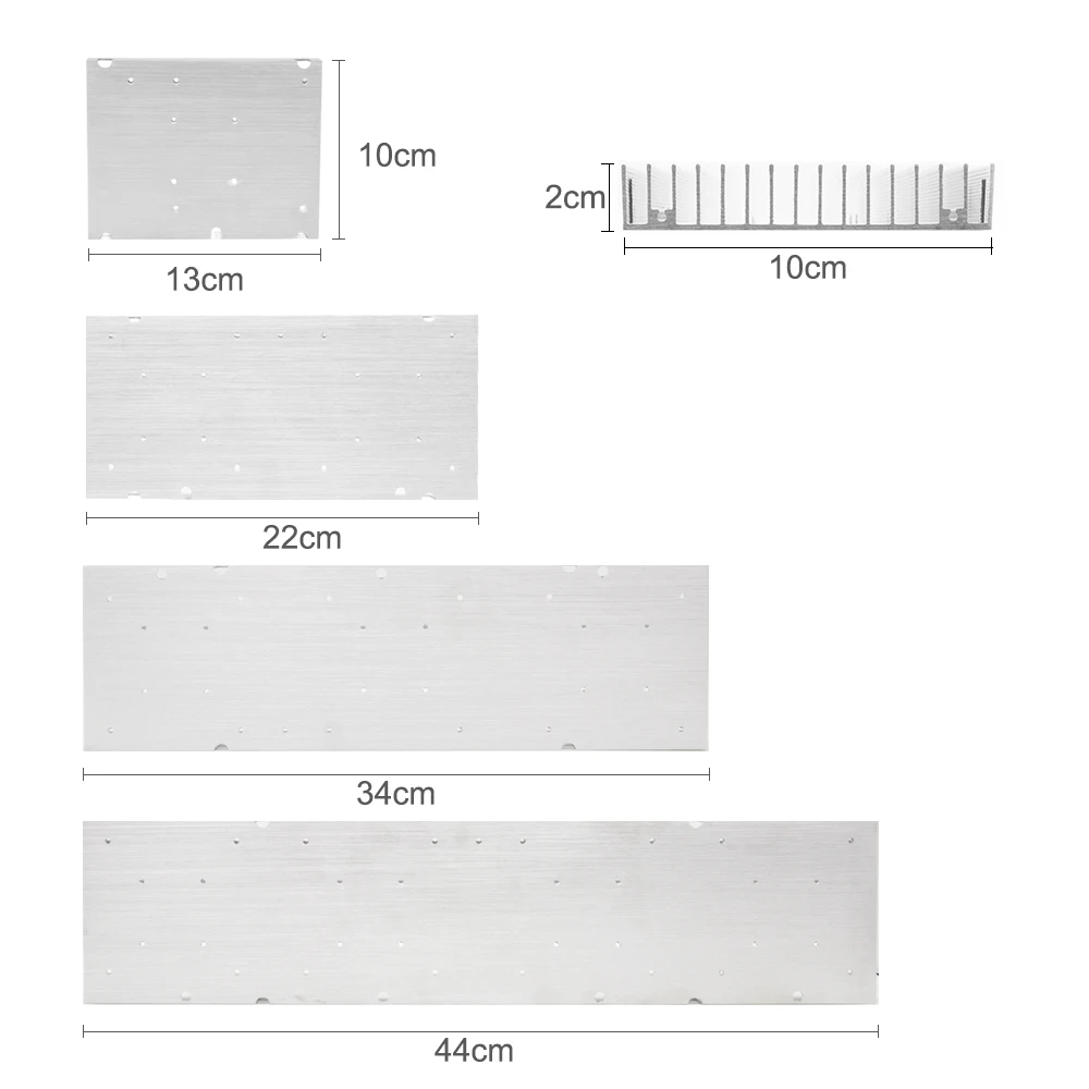 Radiador led de alumínio com dissipador de calor, 44x10x2cm, para iluminação de aquário com luz led de espectro completo, faça você mesmo