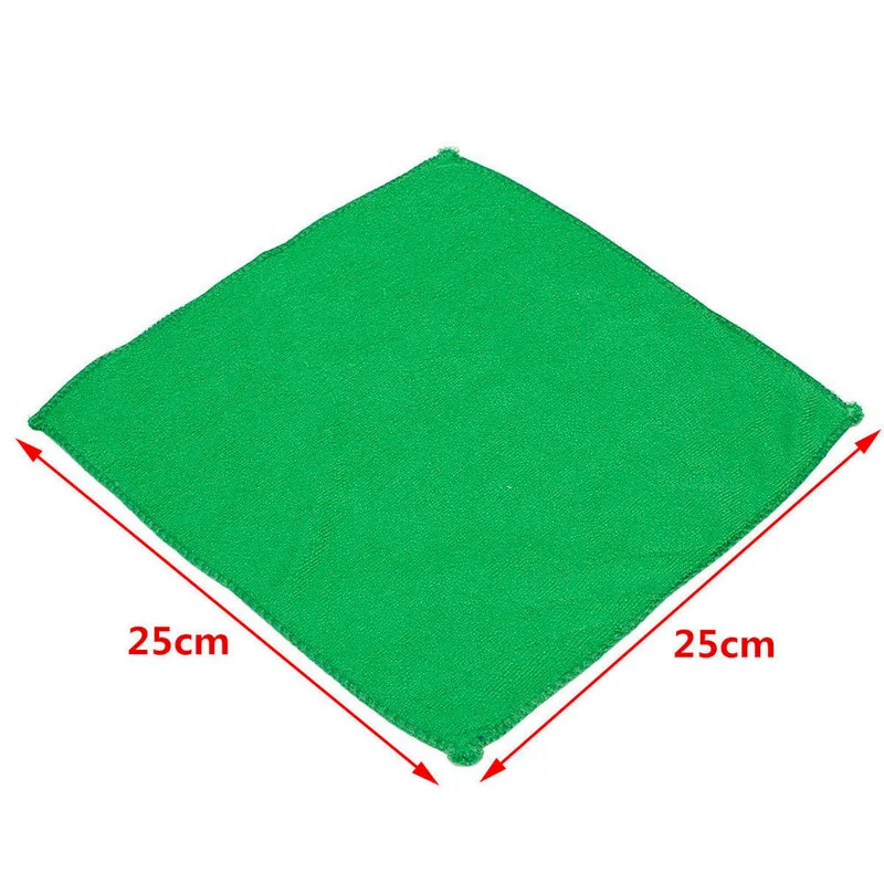 10Pcs Green Car Cleaning Wash Cloth Microfibre Cleaning Auto Car Detailing Soft Cloths Wash Towel Duster Microfiber Towel Tools