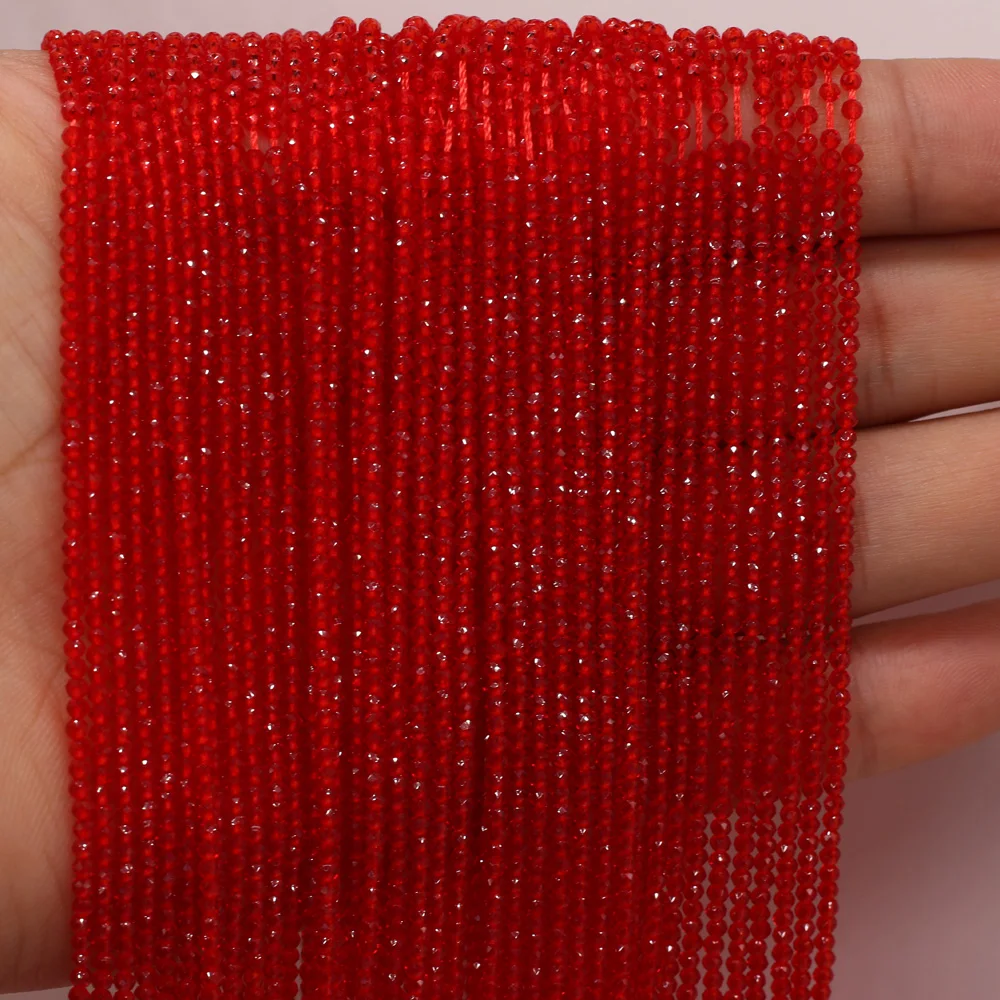 Perline rotonde 2mm squisite pietre semipreziose naturali spinello rosso branello allentato per gioielli da donna che fanno collana braccialetto fai