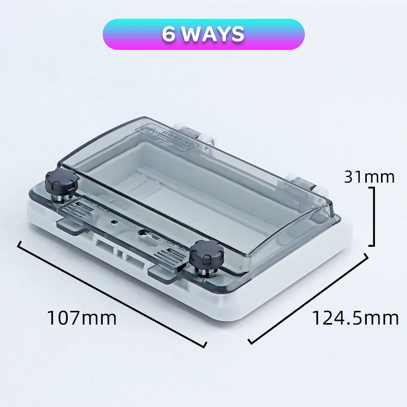 6way Circuit Breaker Transparent Waterproof Box Window Distribution Box Protect Window Cover Monitor Observation Window Switch