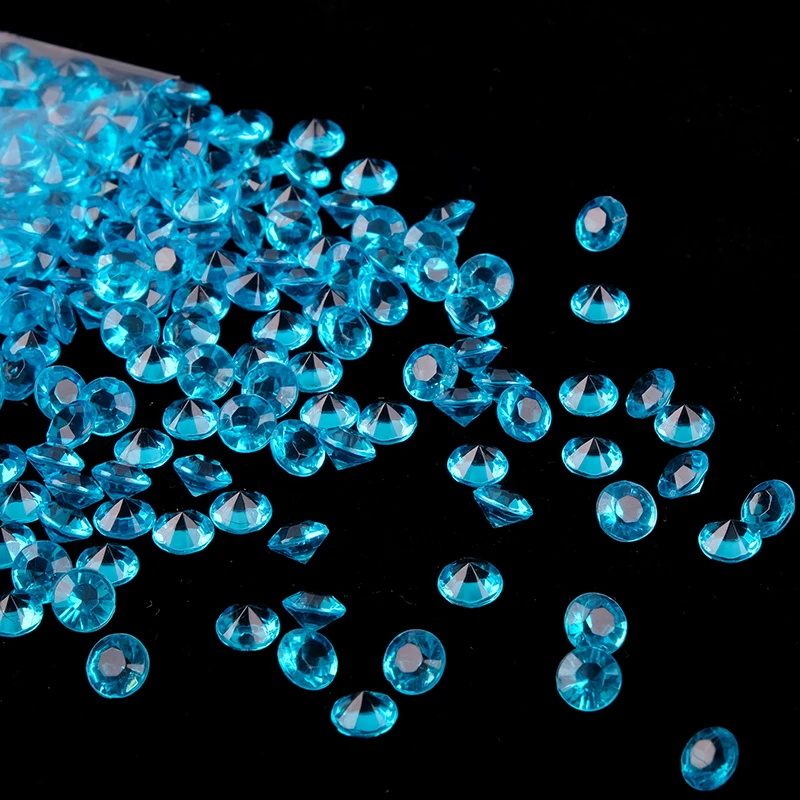 Lote de 1000 unidades de confeti de diamante de 6mm (1 quilate), 22 colores, cristales acrílicos para mesa, decoración de boda, recuerdo