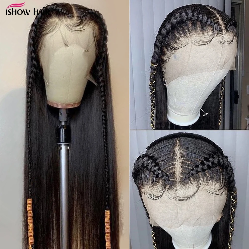 Ishow 13X4 5x5 Human Hair Lace Frontal Wig Straight Lace Front Wigs Human Hair Wigs Brazilian 100% Human Hair Wigs Preplucked