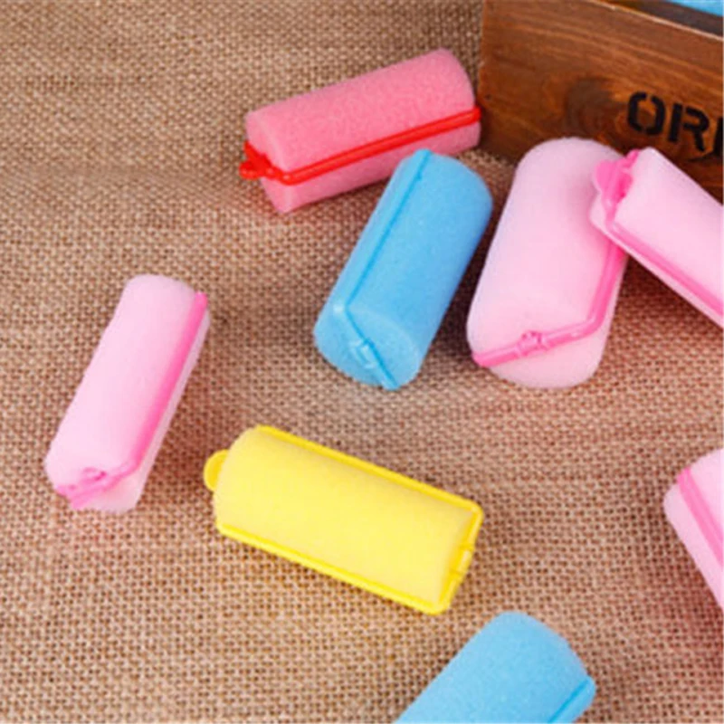 10PCS/Pack Sponge Roll Curler New Fashion Sleeping Bendy Hair Curlers Sponge Hair Roller Large Pear Hair Tool Color random