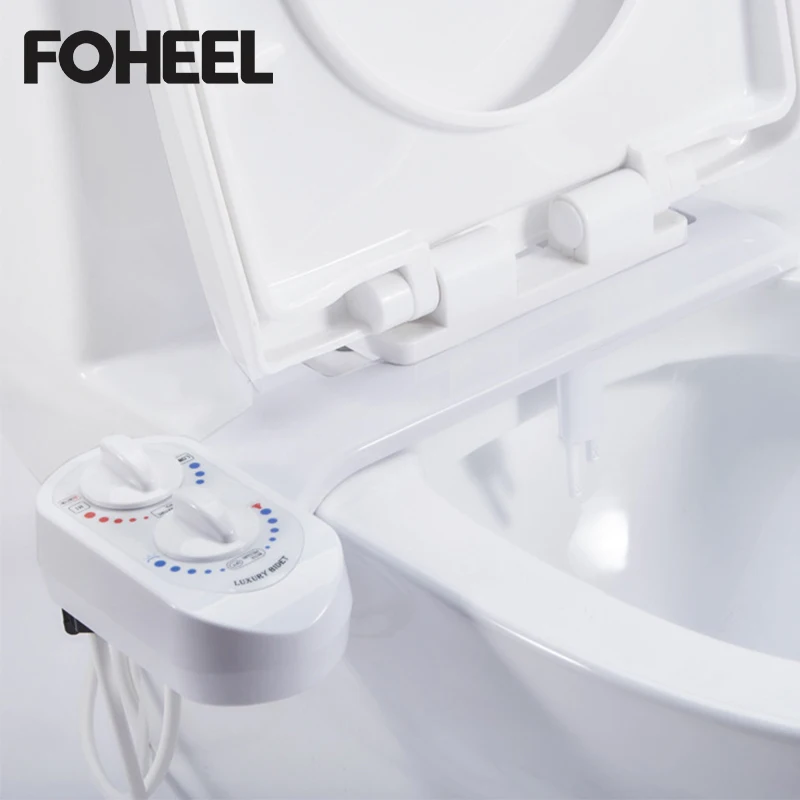 

FOHEEL Bidet Attachment Non Electric Toilet Seat Bidet Self Cleaning Hot and Cold Water Mixed Bidet Sprayer Nice