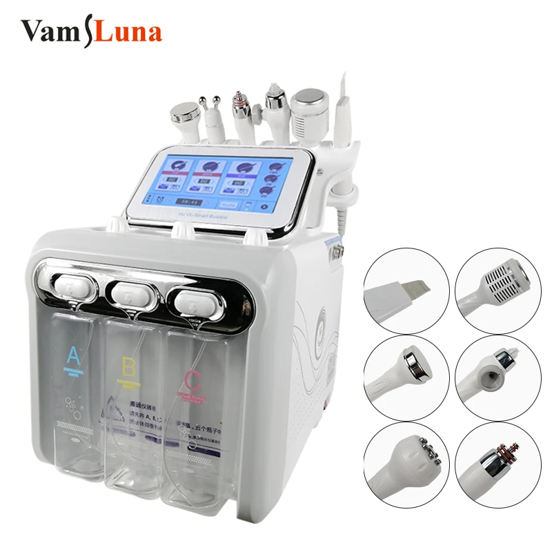 Hot 6 In1 H2-O2 Hydro Dermabrasie Huid Lifting Spa Facial Hydro Facial Microdermabrasie Machine Water Dermabrasie