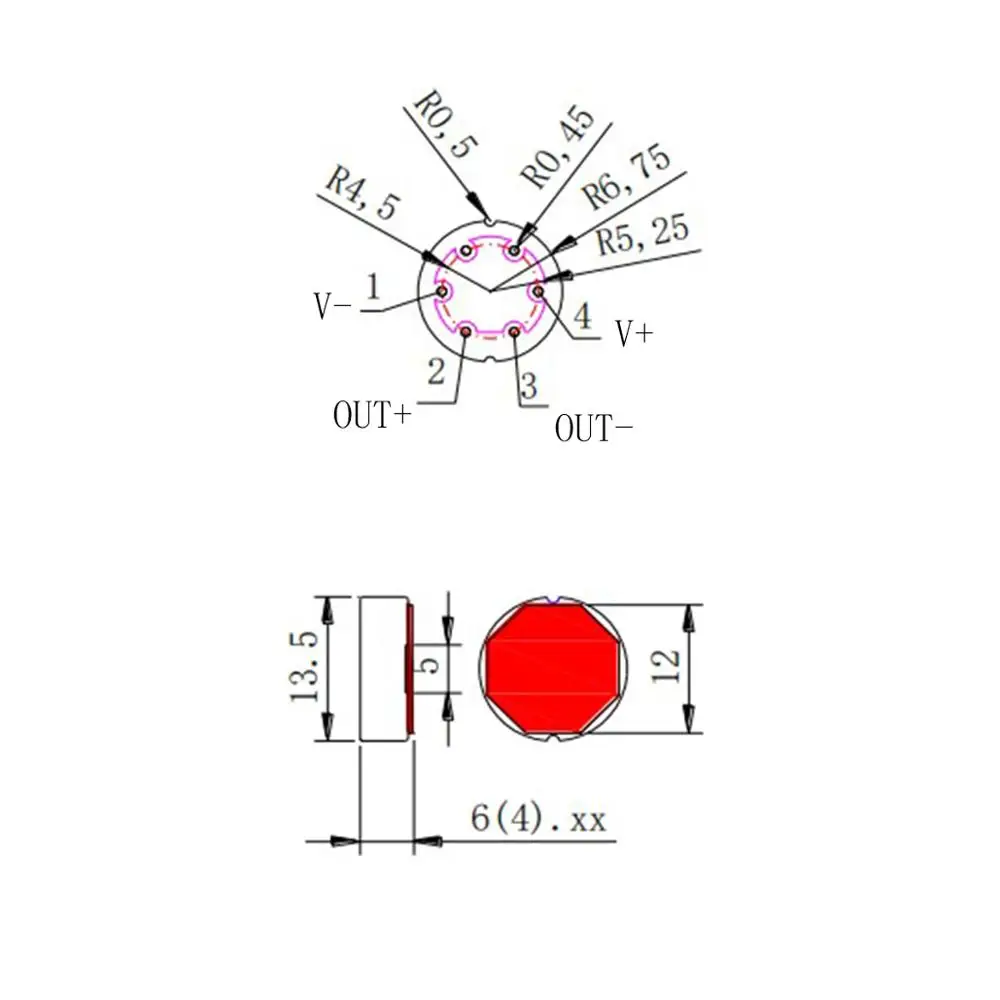 A filo A Membrana Piezoresistive Ceramica Sensore di Pressione 3-500bar 13.5 millimetri di Diametro 5-30V Altezza di compensazione della Temperatura