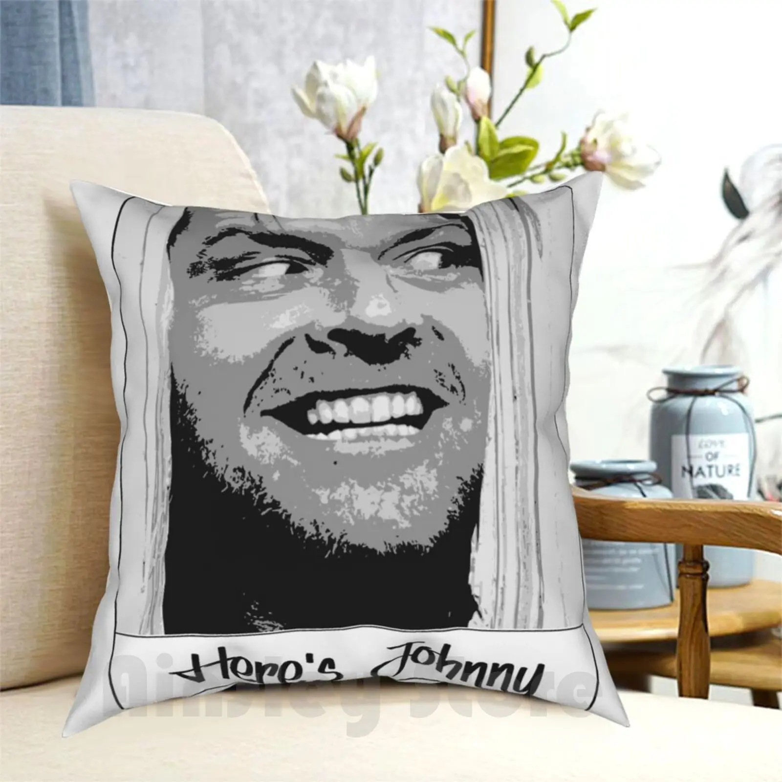 The Shining Here'S Johnny Film Kino Jack Nicholson Pillow Case Printed Home Soft Throw Pillow The Shining Movie Theater