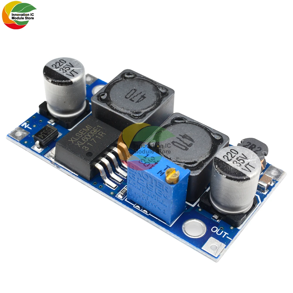 Ziqqucu DC-DC XL6009 Auto Boost Buck Adjustable Step Up Step Down Converter Module Solar 1.25-36V Voltage Board MOSFET Switch