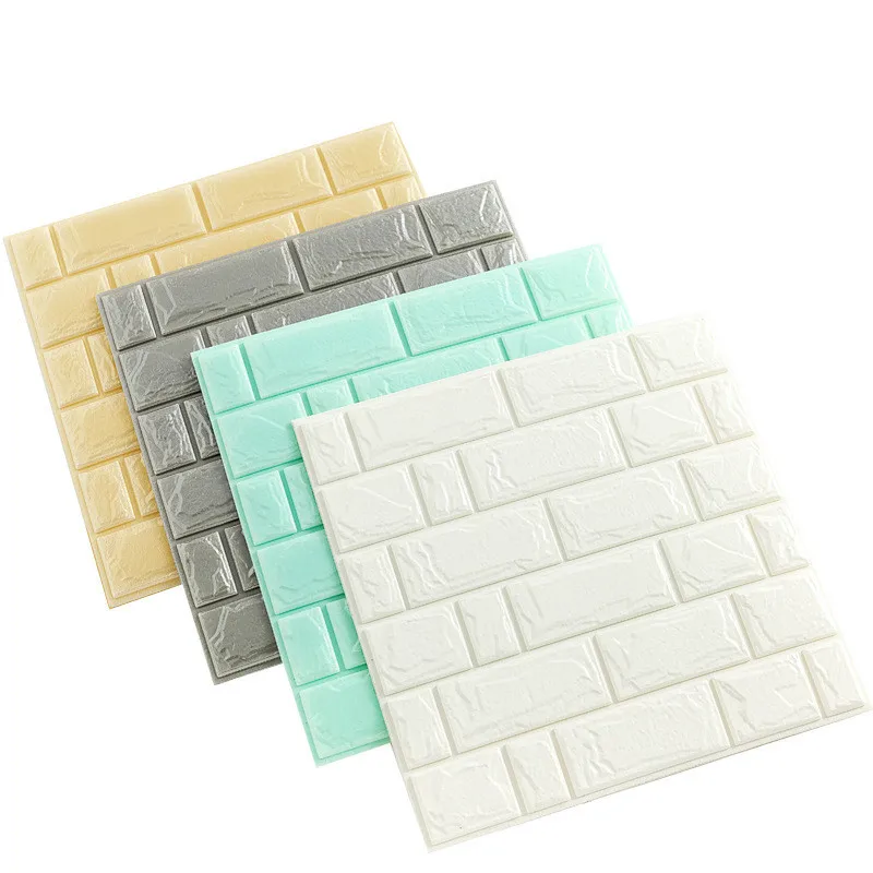 

32cm*32cm Brick Wall Stickers Waterproof Anti-collision 3D Self-Adhesive Wallpaper For Kids Room Bedroom Decoration Background