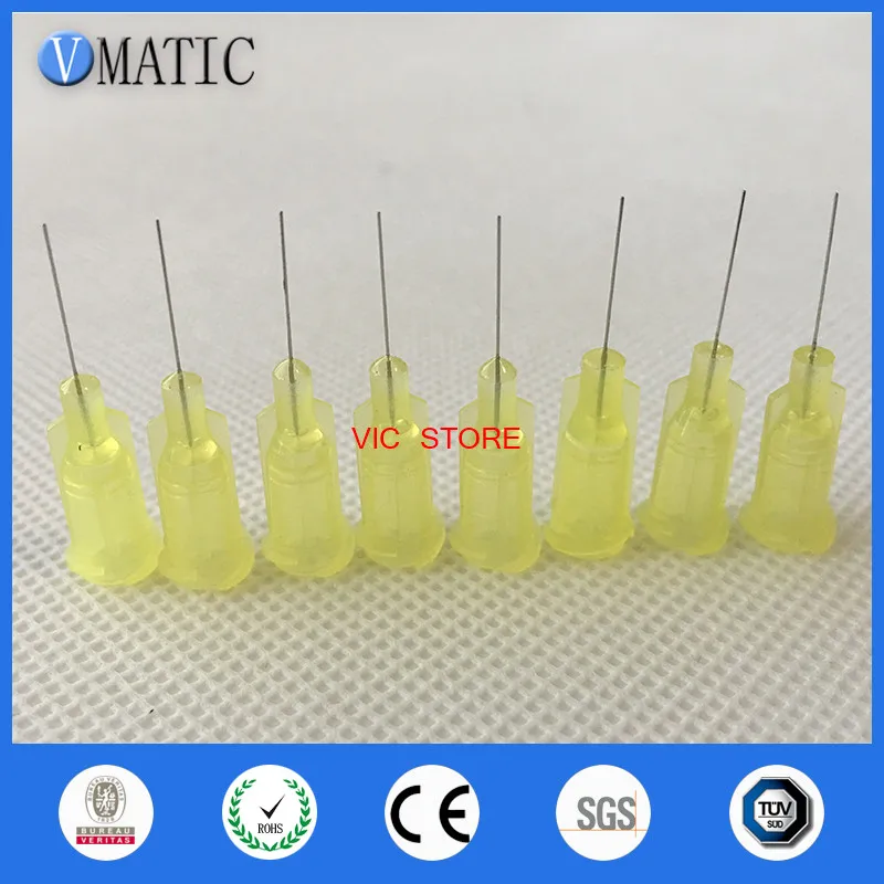 Free Shipping Non Sterilized 100Pcs 32G 0.5'' Yellow Color Luer Lock Dispensing Needle Tip 1/2 Inch