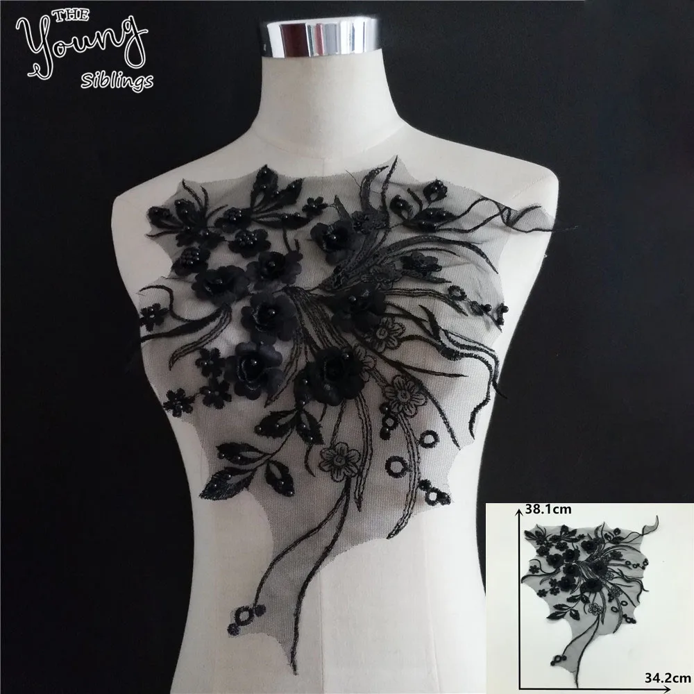 Fashion ABS pearl lace collar embroidery DIY sequins lace neckline three-dimensional flower decoration clothing decals