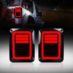 LED Tail Lights Smoke Lens For Jeep Wrangler 2007-2017 JK JKU With Break Back Up Light Reverse Turn Parking Signal Lamp Assembly