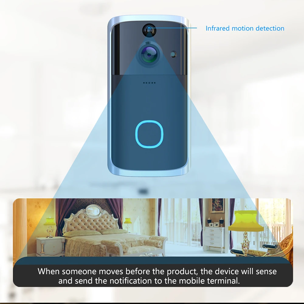 Smart Wireless Video Doorbell WiFi Two-way Intercom Infrared Night Vision IR Alarm Wireless Security Camera WiFi Door Bell