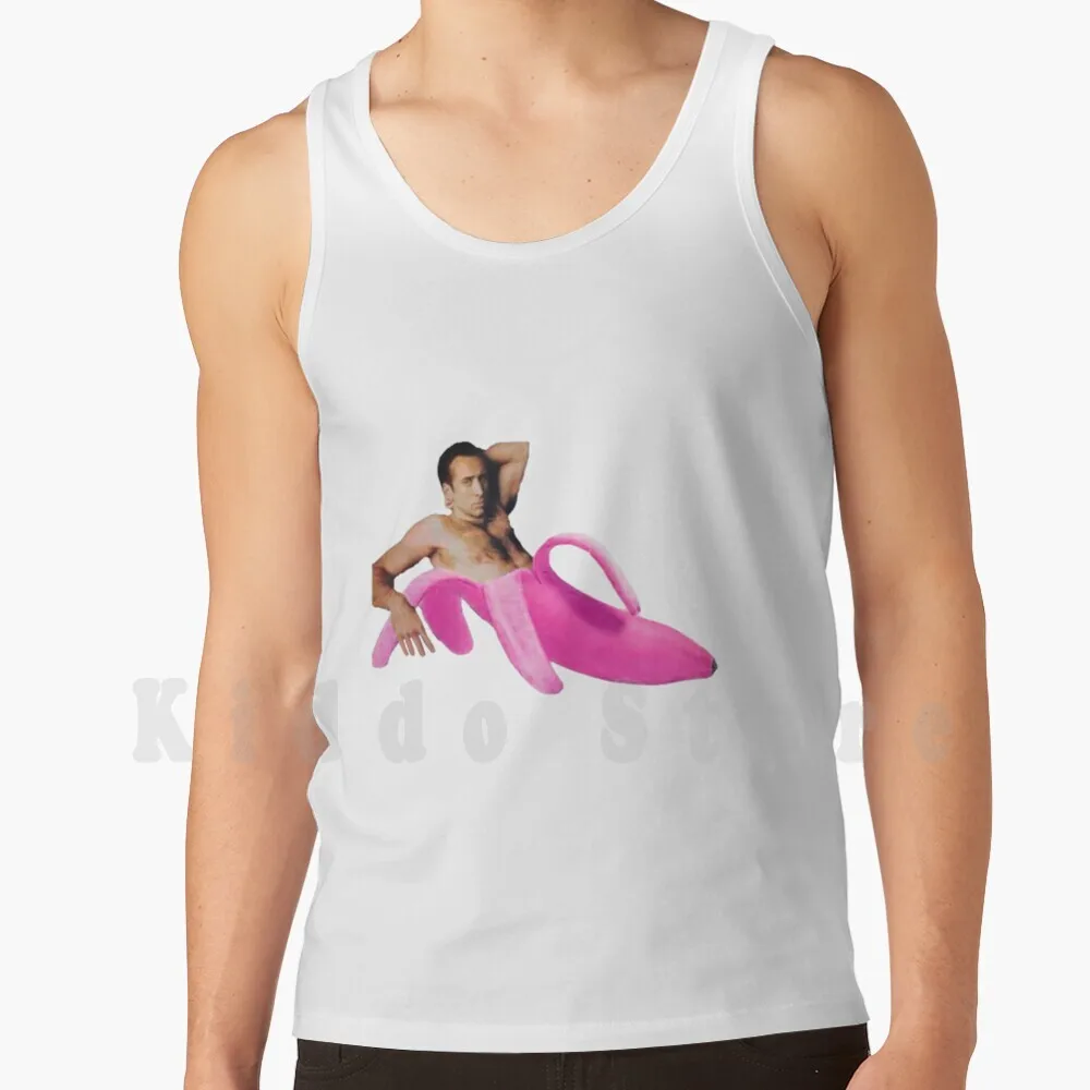 Nicolas Cage In A Banana-Pink Tank Tops Vest Sleeveless Nicolas Cage Nicolas Cage Nicholas Nicholas Cage In Banana