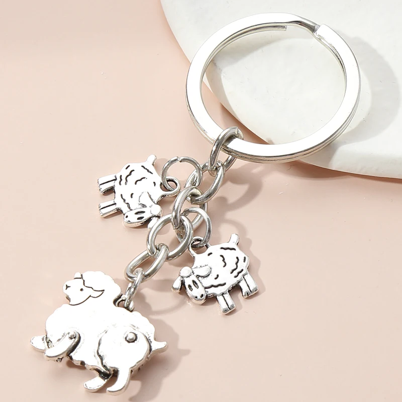 Cute Keychain Sheep Key Chains Jumbuck Animal Key Ring Souvenir Gifts For Women Men Handbag Accessorie DIY Handmade Jewelry