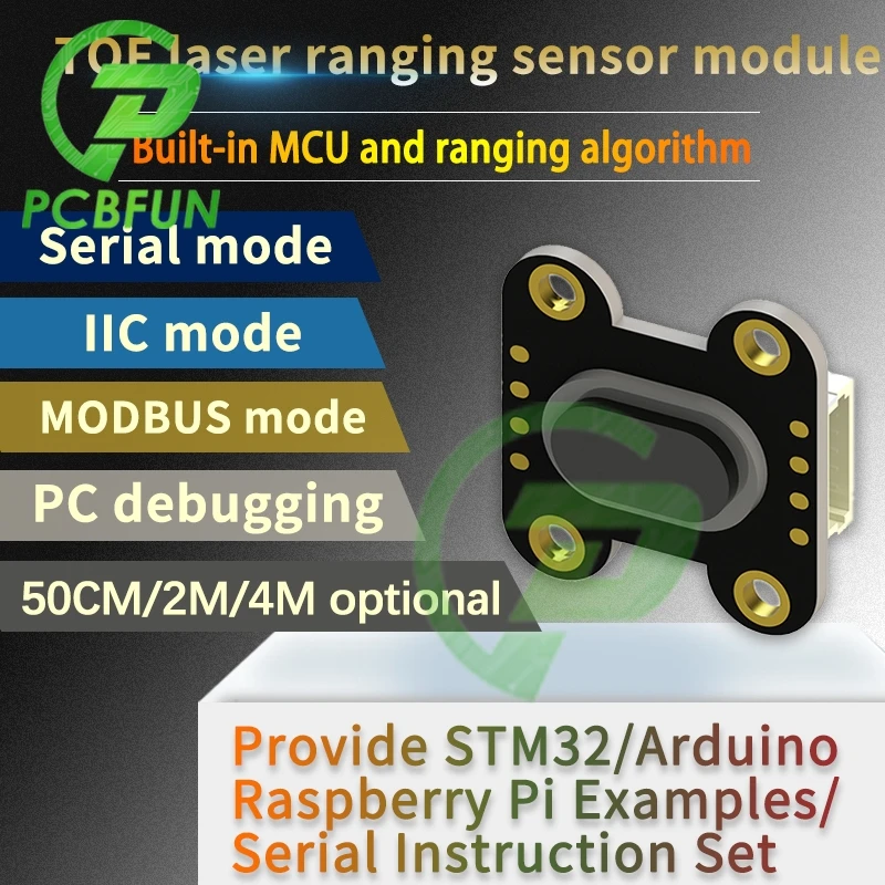 TOF400F TOF200F TOF050F 50CM 2M 4M moduł pomiaru odległości lasera MODBUS IIC Port szeregowy dla Arduino dla Raspberry Pi