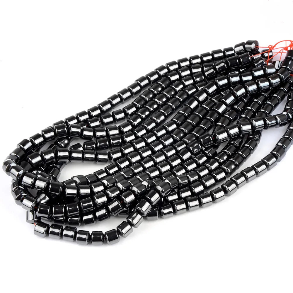 8mm Hematite Beads Natural Stone Long Cylinder Square Loose Beads for Bracelet Necklace Jewelry DIY Making Accessories