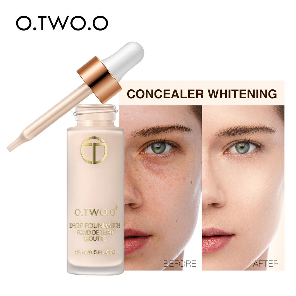 O.TWO.O Smooth Liquid Foundation Oil Free Moist Makeup Base Full Coverage Concealer Lasting Liquid Foundation Cosmetics