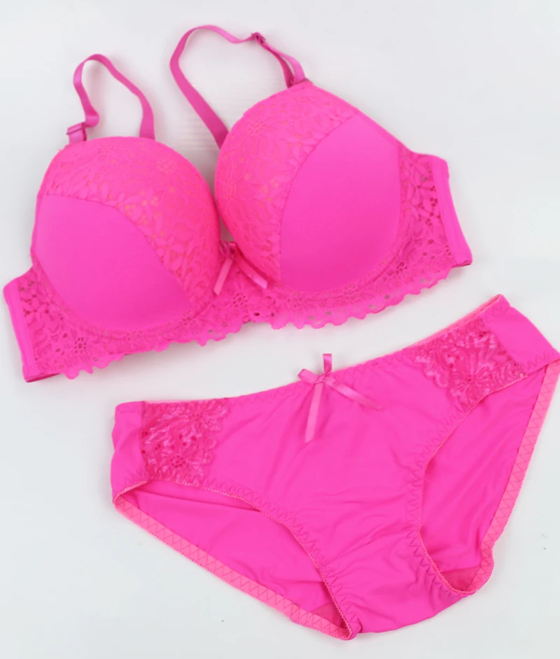 Push Up Bras Set For Womens Lace 38/85 40/90 42/95 C D DD DE Cup Underwear and Panties  4 Colors Demi Sexy  Lingerie