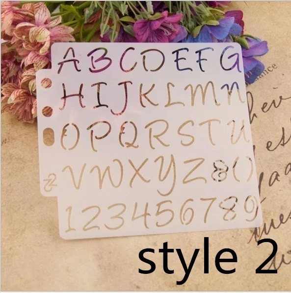 4Pcs/set 13 * 13cm Alphabet Letter Stencils Template Painting Scrapbooking Embossing Stamping Album Card DIY HIP