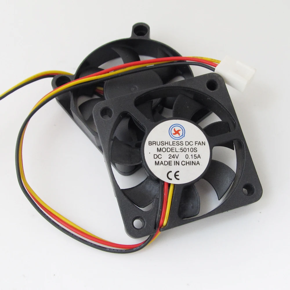 1pc Brushless DC Cooling Fan 50x50x10mm 5010S 7 blades 24V 0.15A 3pin Connector