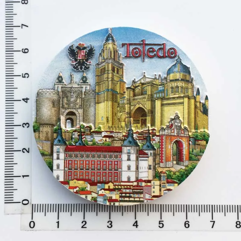 BABELEMI Handmade Painted Spain Toledo 3D Fridge Magnet Barcelona Tourism Souvenirs Collection Refrigerator Magnetic Stickers