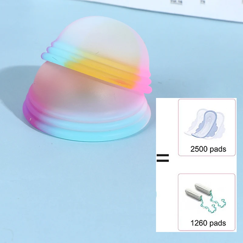 

Colorful Menstrual Reusable Disc Flat-fit Design Menstrual Cup Extra-Thin Silicone Menstrual Disk Tampon/Pad Alternative