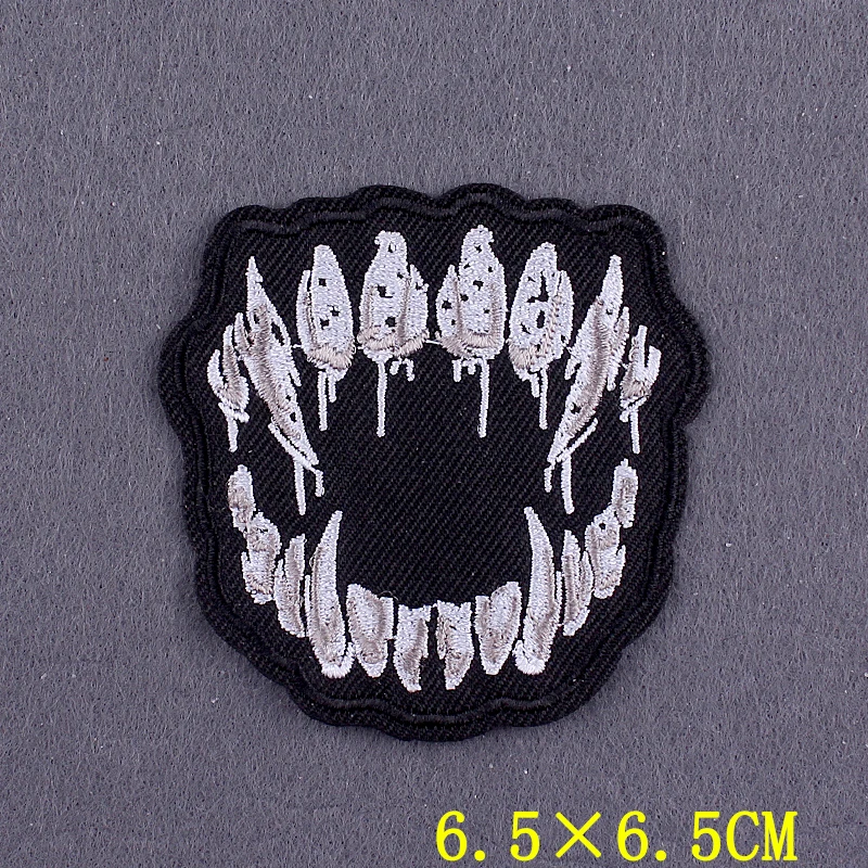 DIY Horror Badges On Backpack Punk Iron On Embroidered Patches For Clothing Stickers Skull Patches On Clothes Stripes Applique