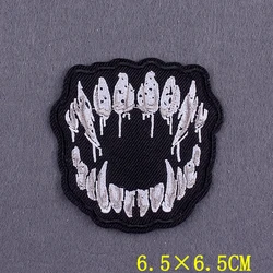 Badges d'horreur DIY sur sac à dos Punk fer sur patchs brodés pour vêtements autocollants crâne patchs sur vêtements rayures appliqué