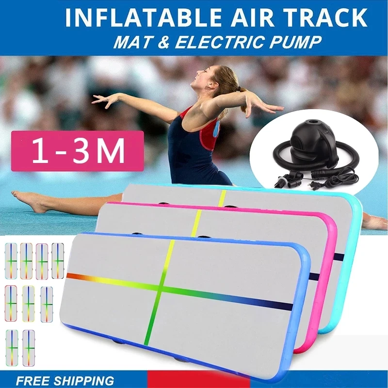 

Promotion Airtrack Mat 1M/2M/3M Gym Floor Mattress Portable Inflatable Tumbling Track With Pump Home Use Air Floor Cheerleading