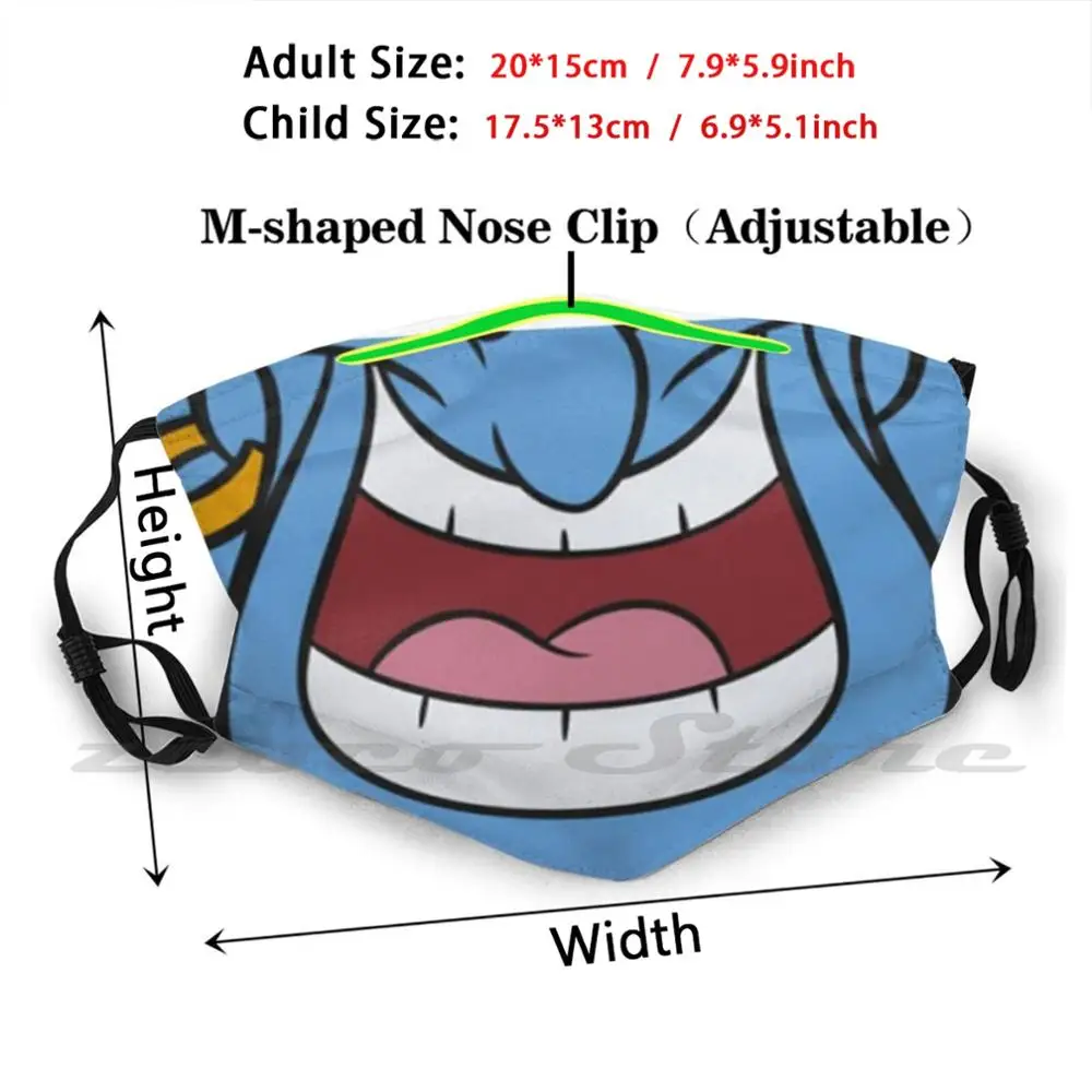 Genie Mask Cloth Washable DIY Filter Pm2.5 Adult Kids Sukistic Genie Aladdin Halloween