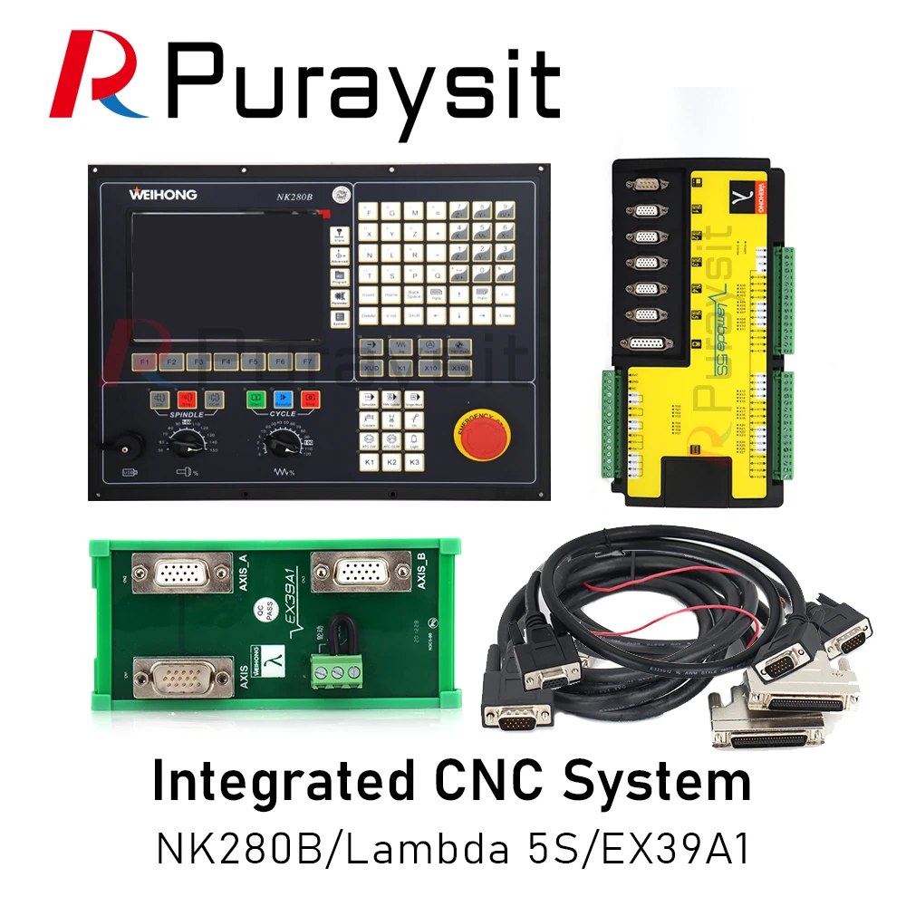 Puraysit CNC Router NK280B and Lambda5S 4-axis Linkage Integrated Control Card use for Support ATC Straight Row Tool Change