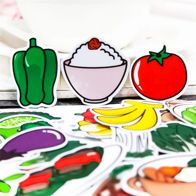 40pcs cute fruit and vegetable  Paper Sticker Decoration Stickers Diy Ablum Diary Scrapbooking Label Sticker  Moto Bicycle  Toy