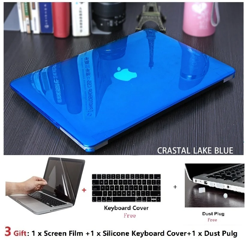 Laptop Case Keyboard Cover Screen Film Dust Pulg For Old MacBook Pro 15 Inch CD-ROM (Model: A1286, Version 2012/2011/2010)