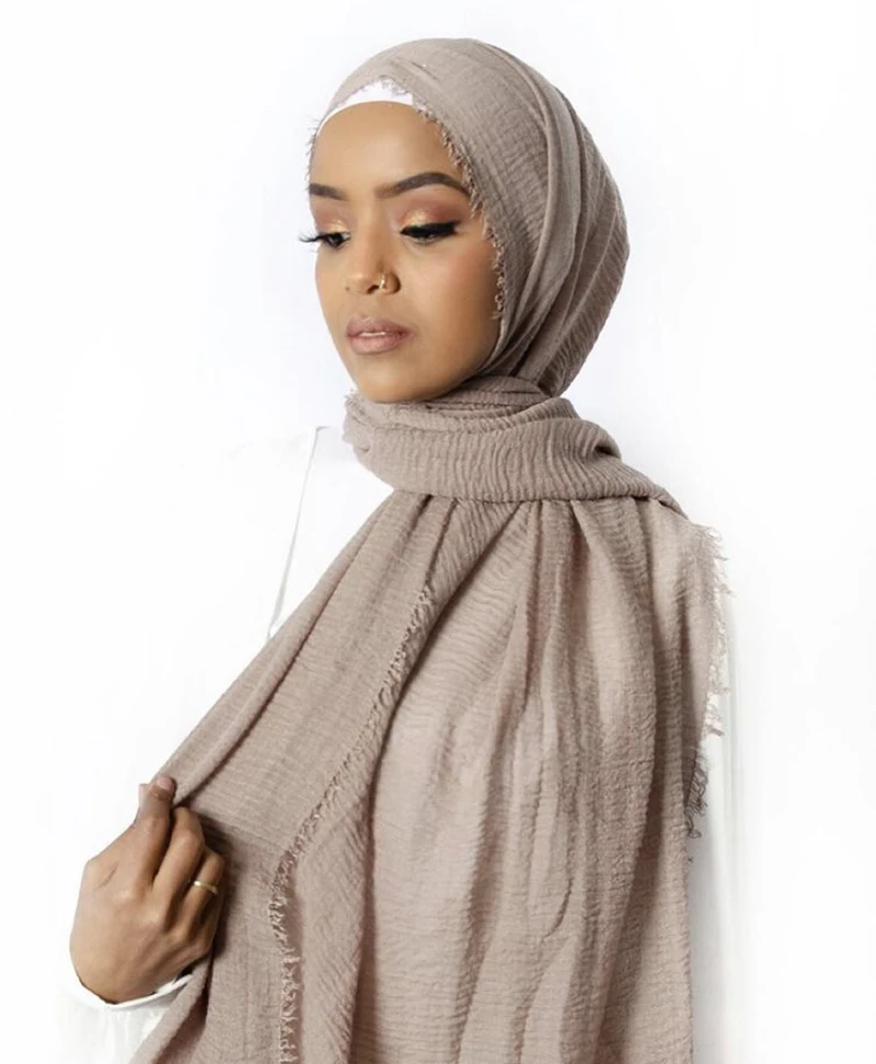 Bubble Plain scarf/cotton Scarf Fringes Women Soft Solid Hijab Popular Muffler Shawls Big Pashmina Wrap Hijab Scarves 100*190cm