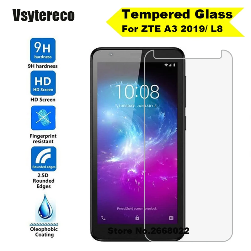 Protector de pantalla ZTE Blade L8, vidrio templado ZTE Blade A3 2019, película protectora