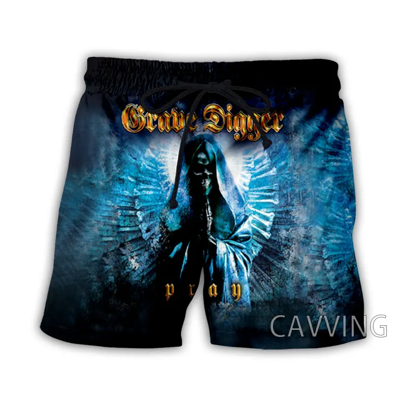 CAVVING 3D Printed  Grave Digger Rock Band Summer Beach Shorts Streetwear Quick Dry Casual Shorts Sweat Shorts for Women/men