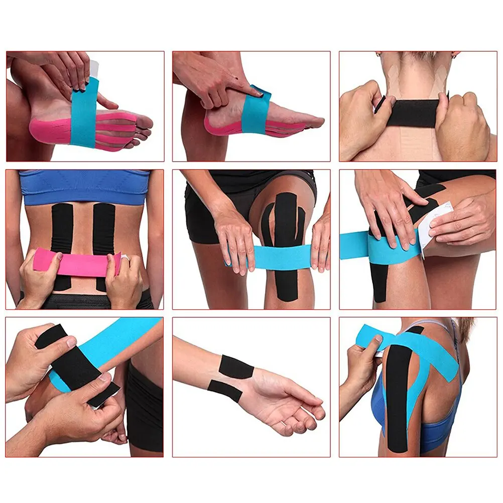 6er-Pack Kinesiologie-Tape, 10 cm x 5 m, wasserfestes, latexfreies Sportband zur Schmerzlinderung, Muskel- und Gelenkstütze, Erholung von Verletzungen – Detail 5