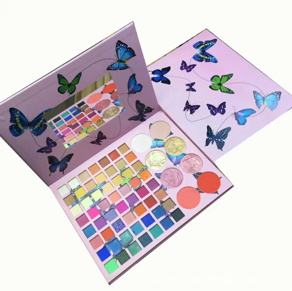 

Private Label Eyeshadow Palette Wholesale Colorful Eye Shadow 64 Colors Makeup Set Pallete With Highlighter Blush No Logo